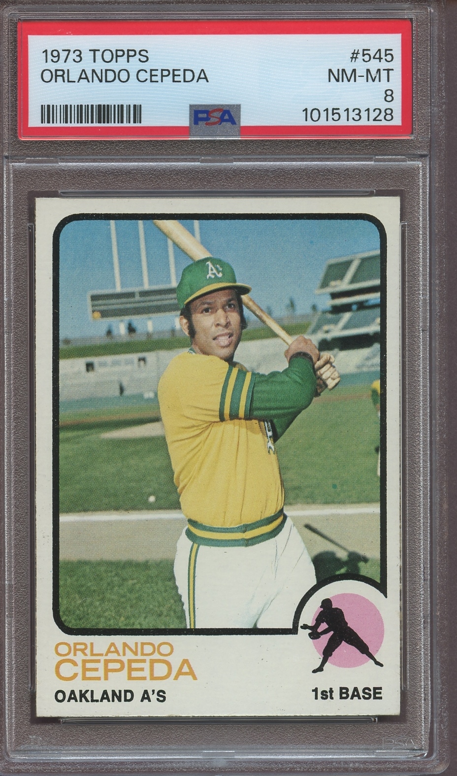 1973 Topps #545 Orlando Cepeda PSA 8